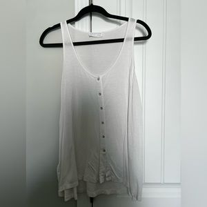 Boutique White Button Tank